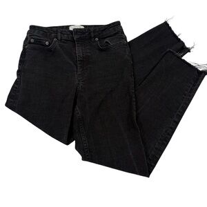 Paris Atelier & Other Stories Black High-Rise Raw Hem Slim Jeans